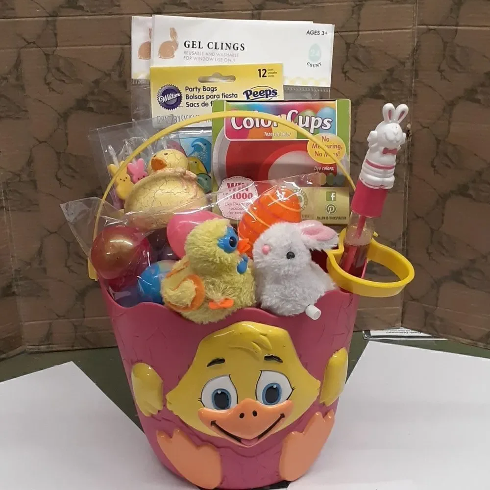 Huge Peeps themed Easter‎ Basket, blow mold bucket & more.
